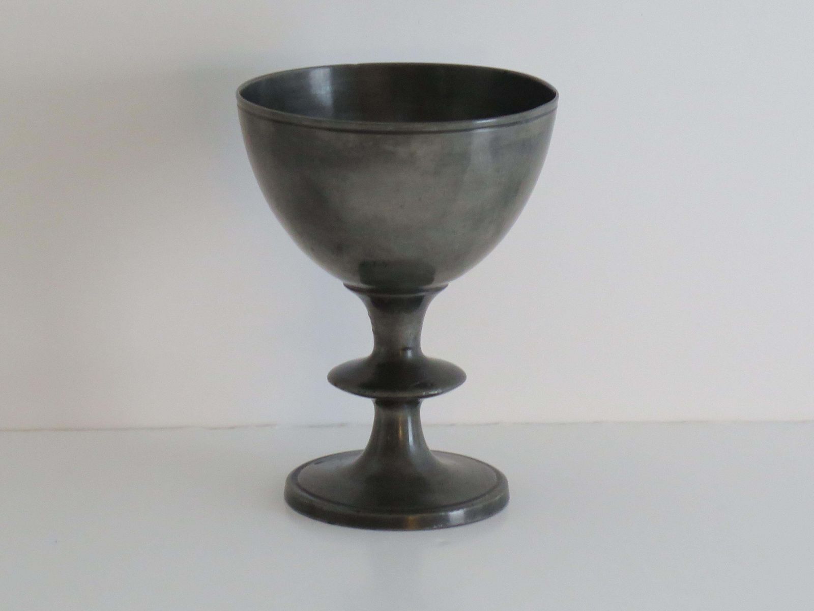 Rare 18th Century Pewter Chalice Or Goblet With Knife Knop, English Ca 1770 photo Home Decor