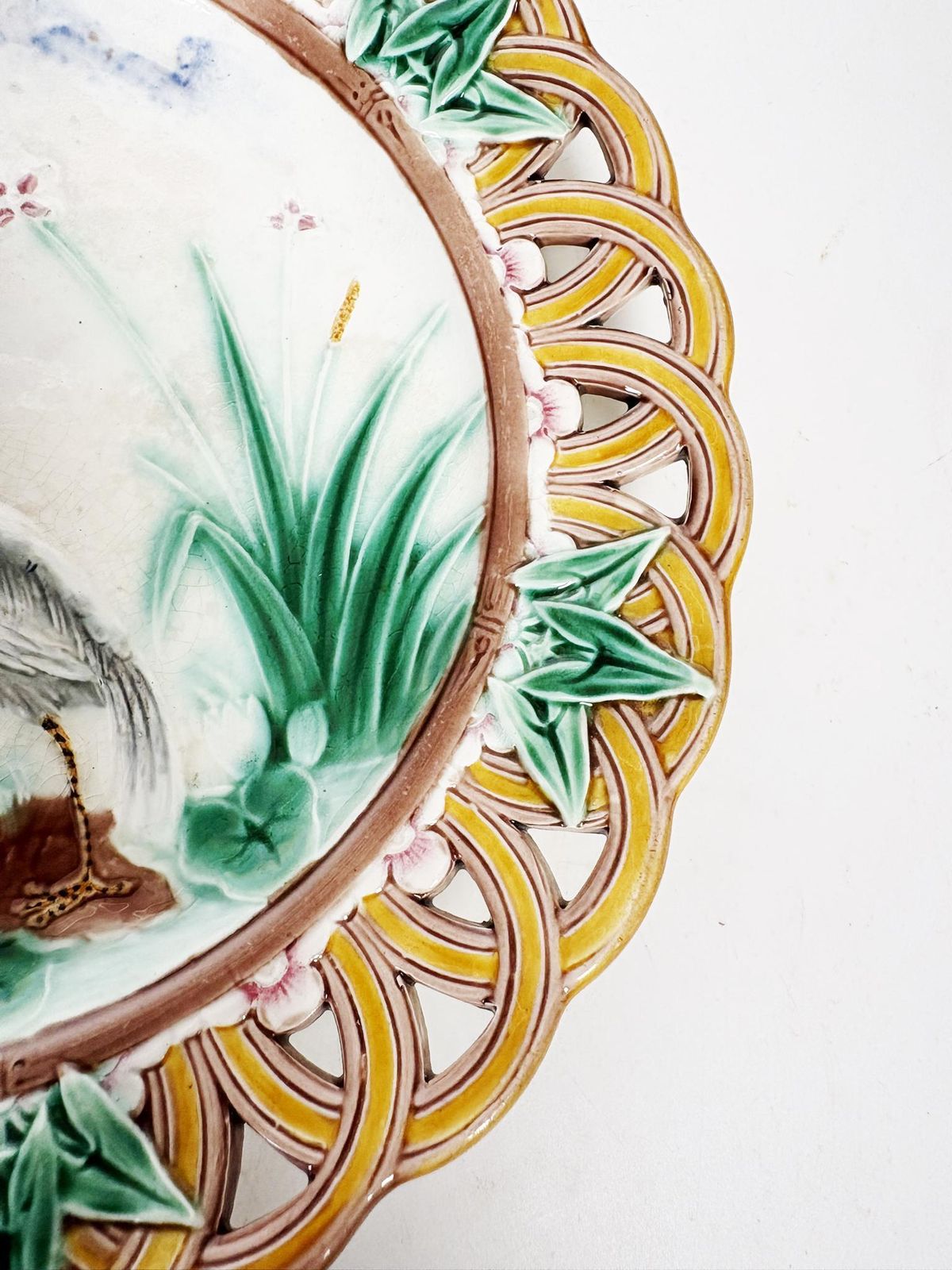 Home Decor Set Of 2 Majolica Plates, Early 20th Century And An Earthenware Dish, France photo