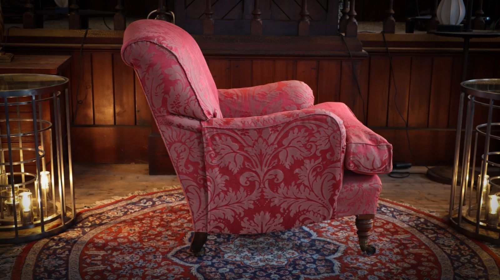 6500.0 Howard & Sons Bridgewater Armchair In Damask Fabric photo