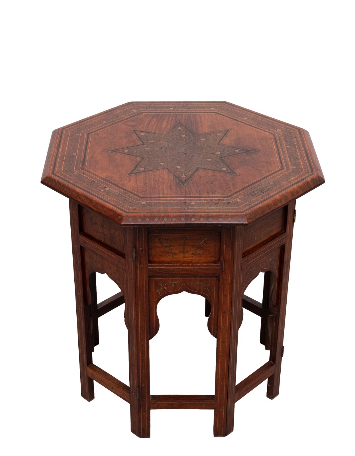 Fabulous Hoshiarpur Anglo Indian Brass Inlaid Hardwood Occasional Coffee Table photo furniture