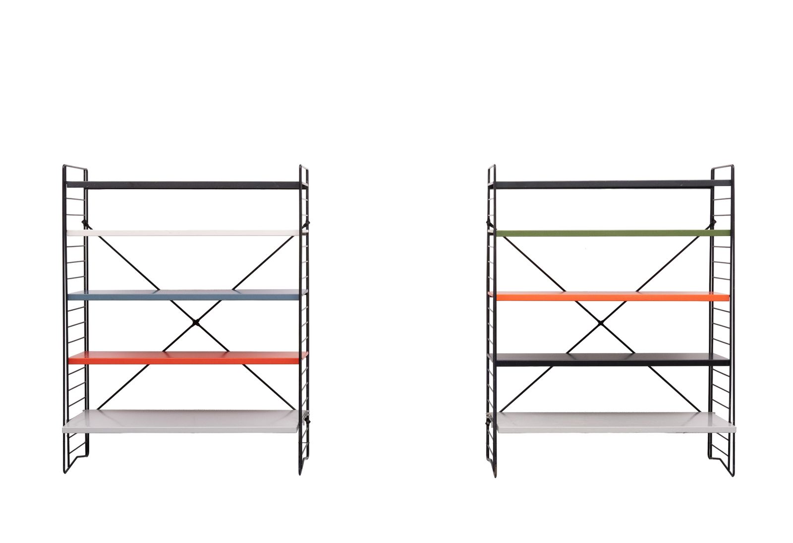 Furniture Tomado Free Standing Metal Colored Racks 1960s Holland photo