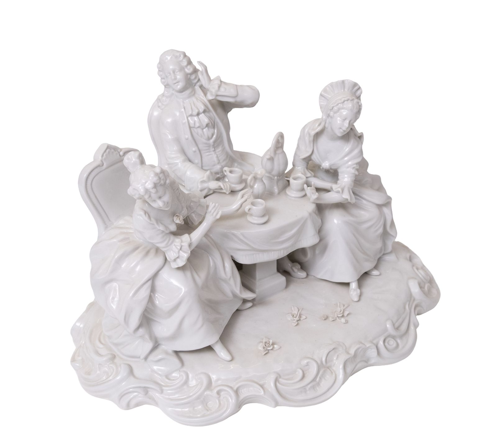 ''The Gossip'' Classic Glazed Porcelain Group Germany 1920s photo Art