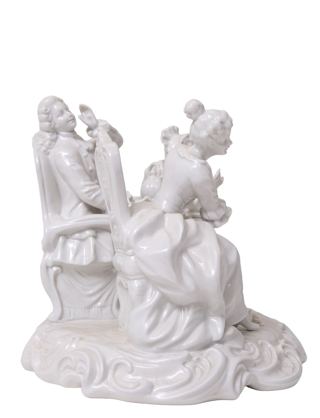 ''The Gossip'' Classic Glazed Porcelain Group Germany 1920s photo vintage