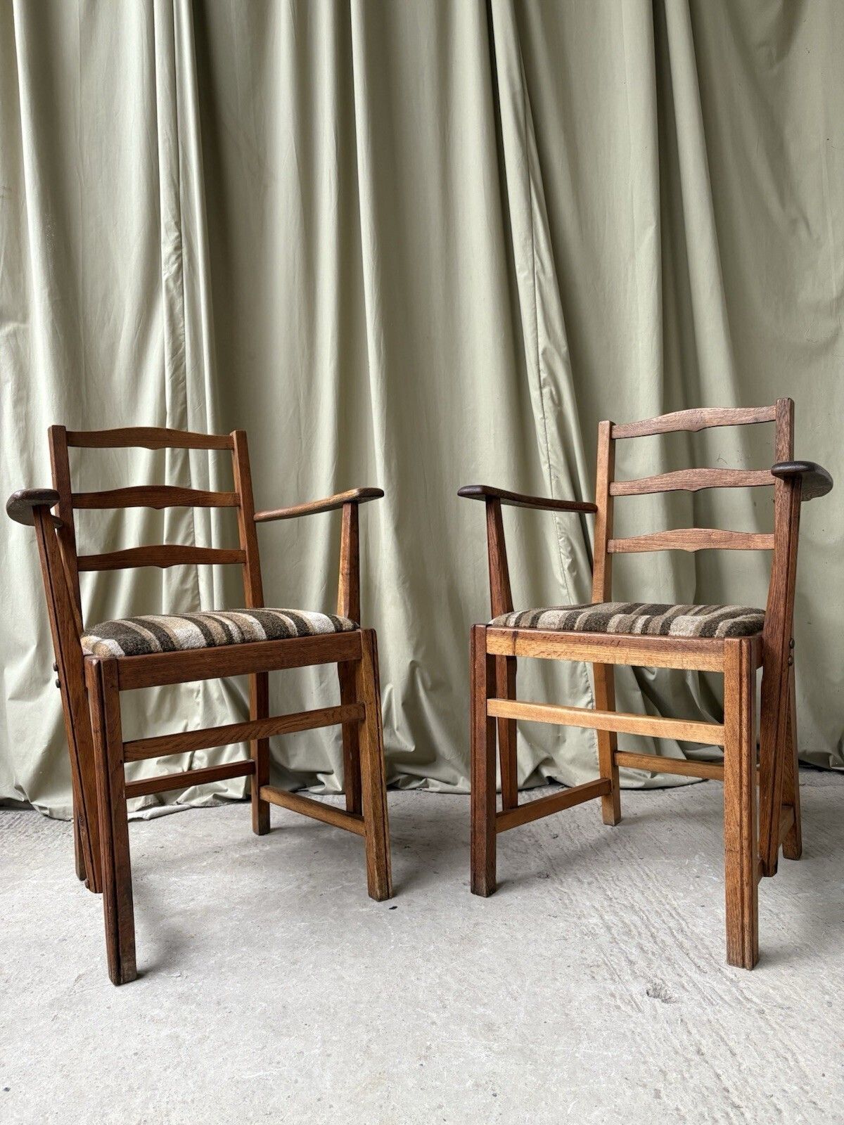 Vtg Early Mid Century Set Of 2 Ercol Penn Carver Armchairs Dining Chairs R1061 photo for sale