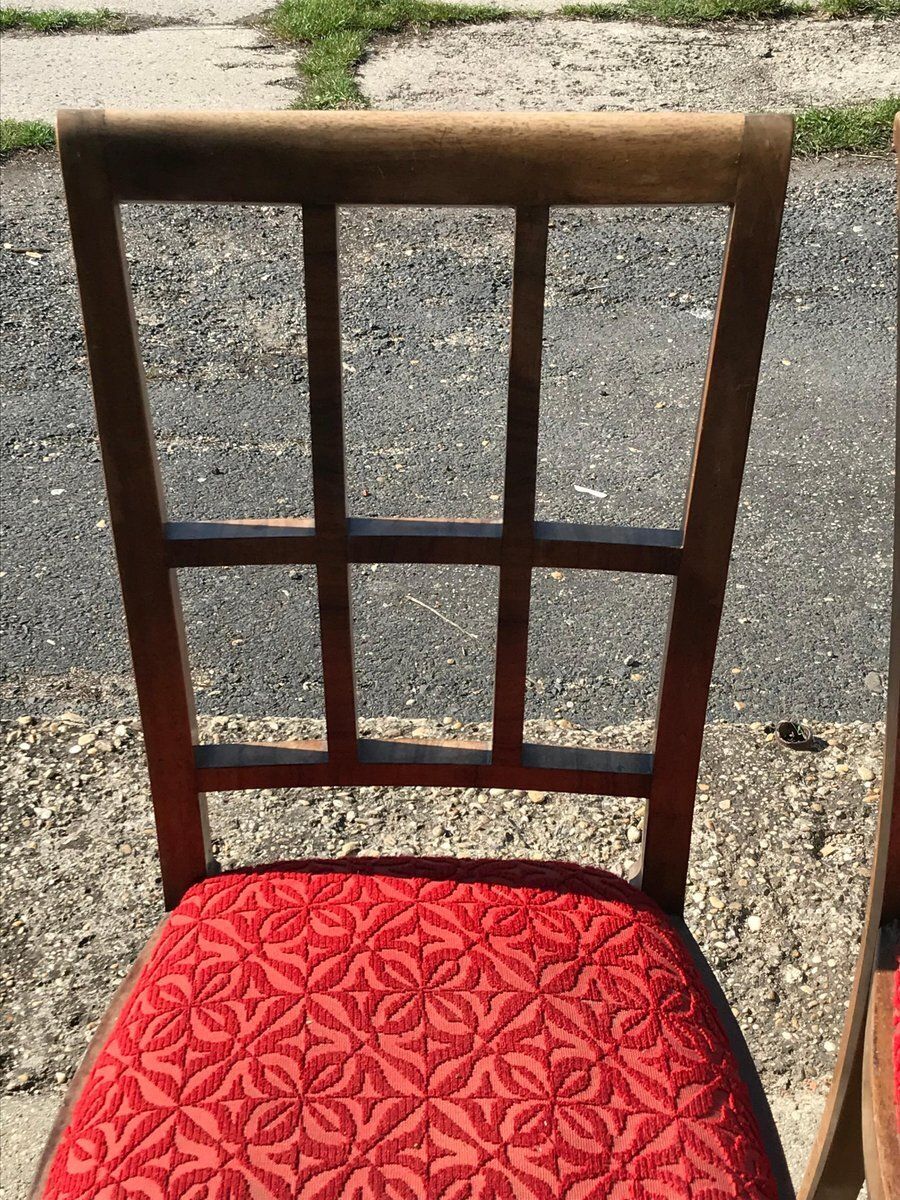 Set Of Art Deco Velvet Dining Chairs, 1930s photo vinterior