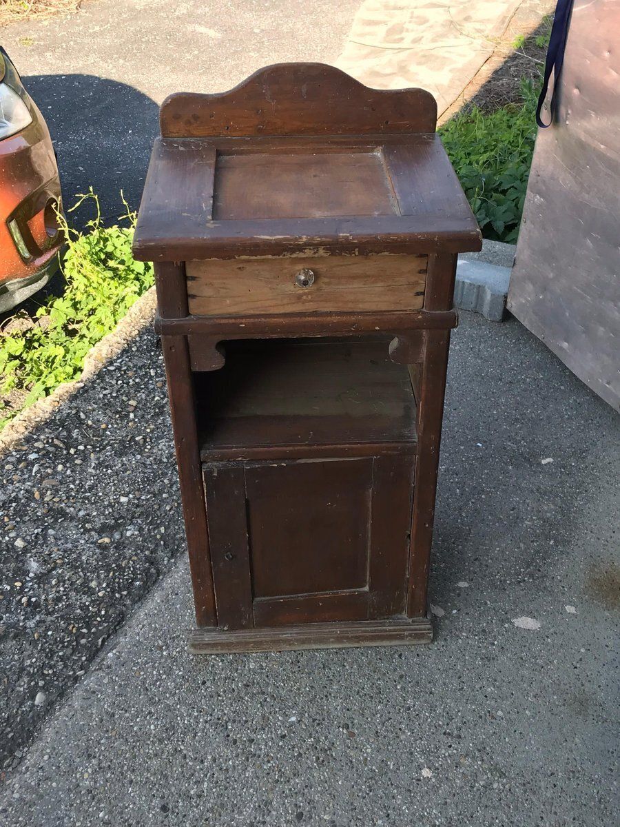 Antique Rustic Pine Nightstand photo for sale