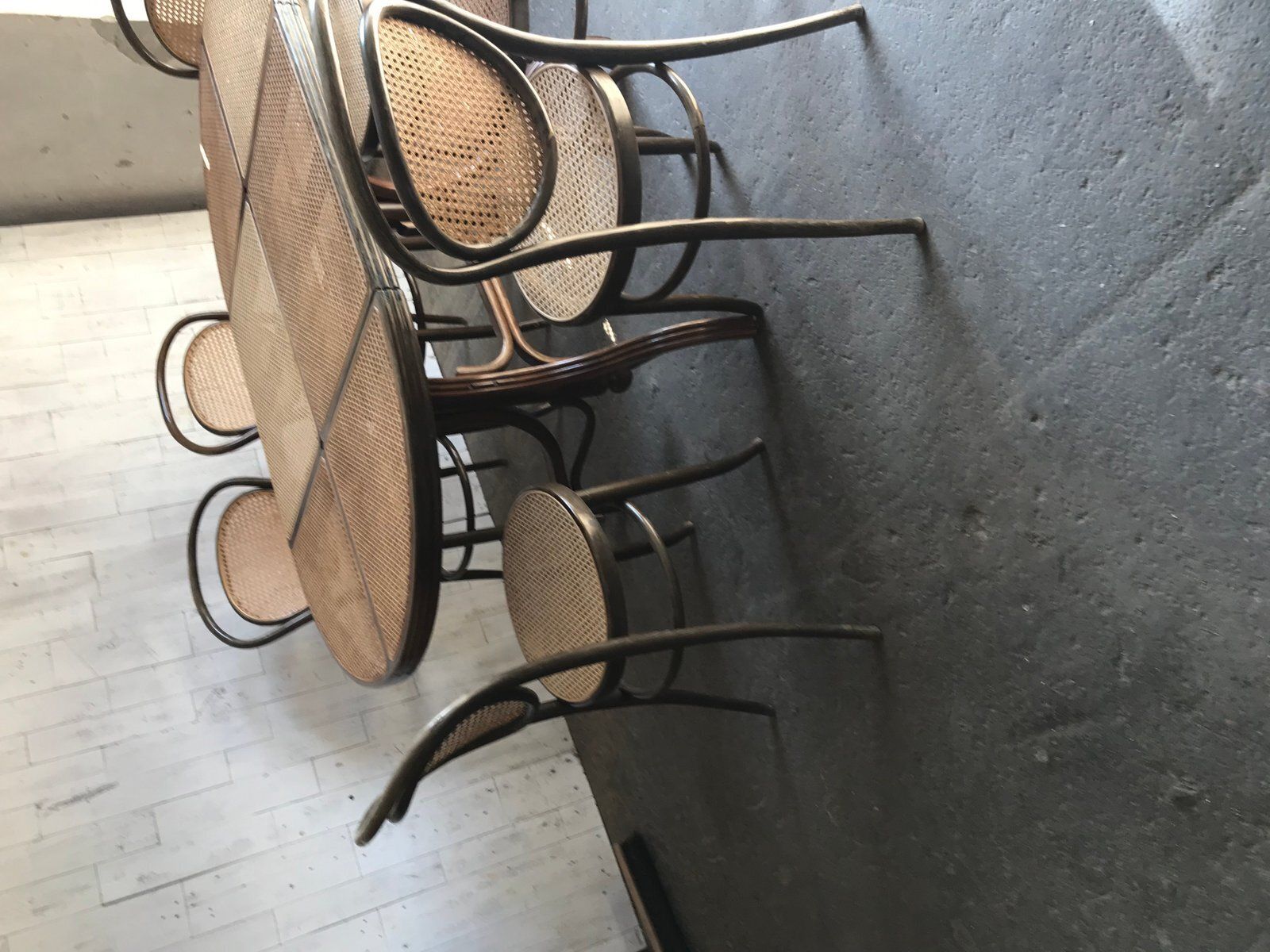 2895.0 Oval Dining Chairs & Table In Wood Cane, Germany, 1960s, Set Of 7 photo