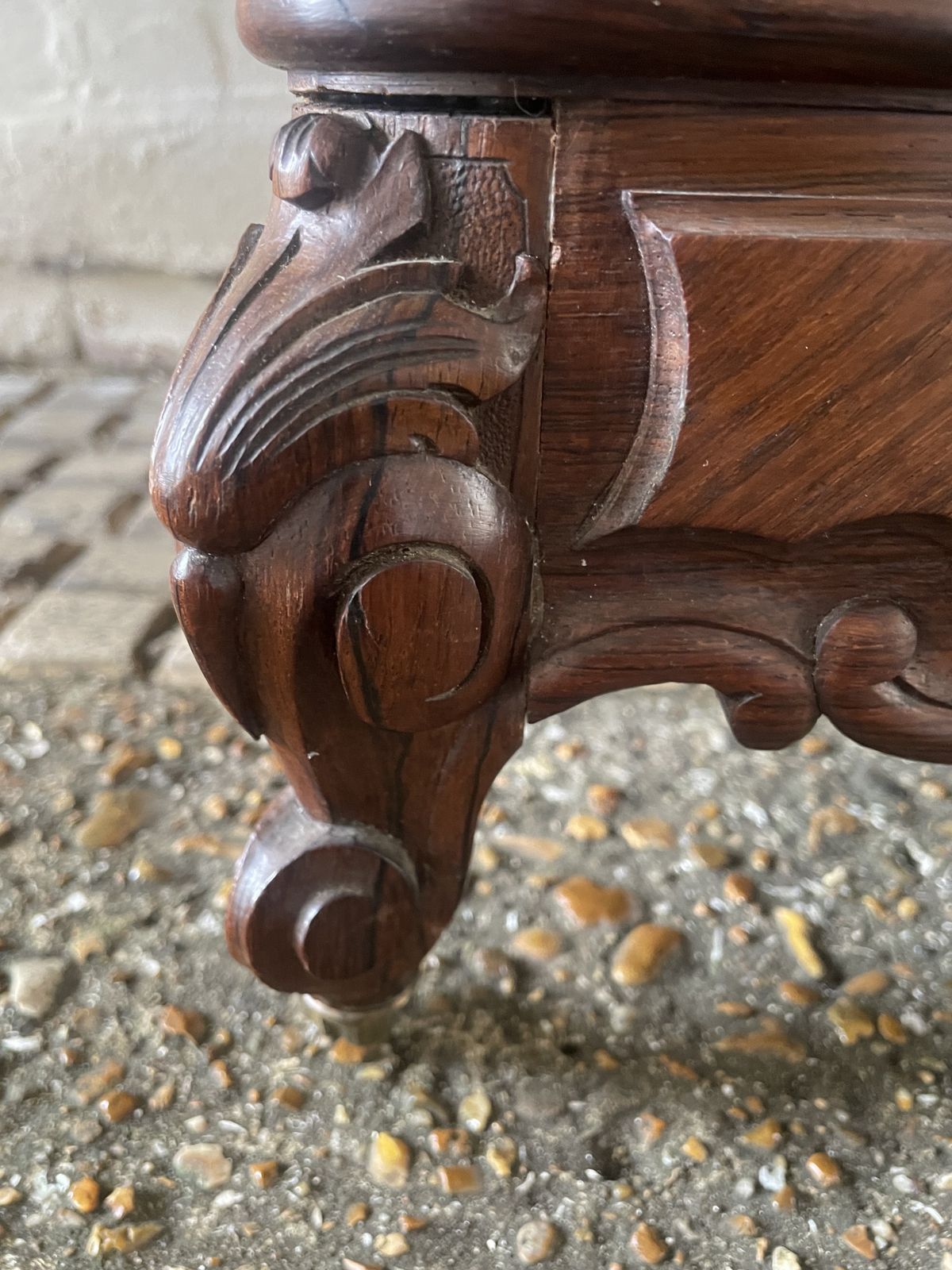Antique French Walnut And Rouge Marble  Bedside Cabinet photo furniture