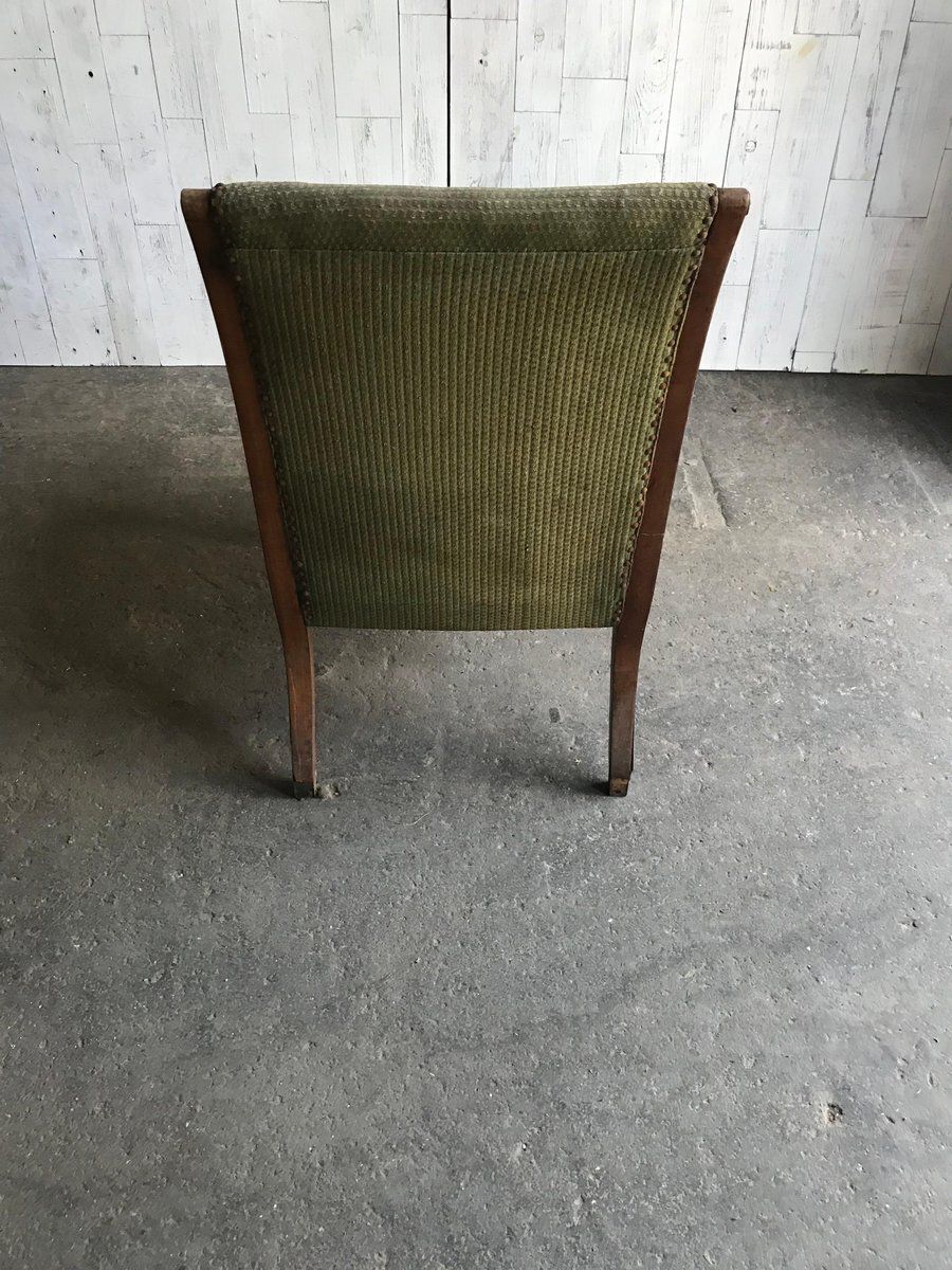 Antique Green Fabric Upholstered Armchair photo Furniture
