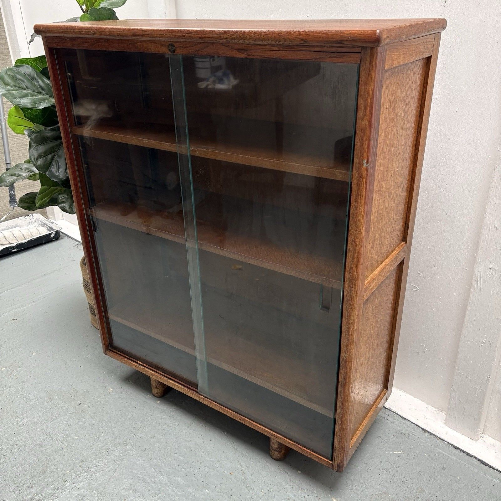 1930s British Astrola A.C Co Ltd  Industrial School Sliding Glass Door Bookcase photo furniture
