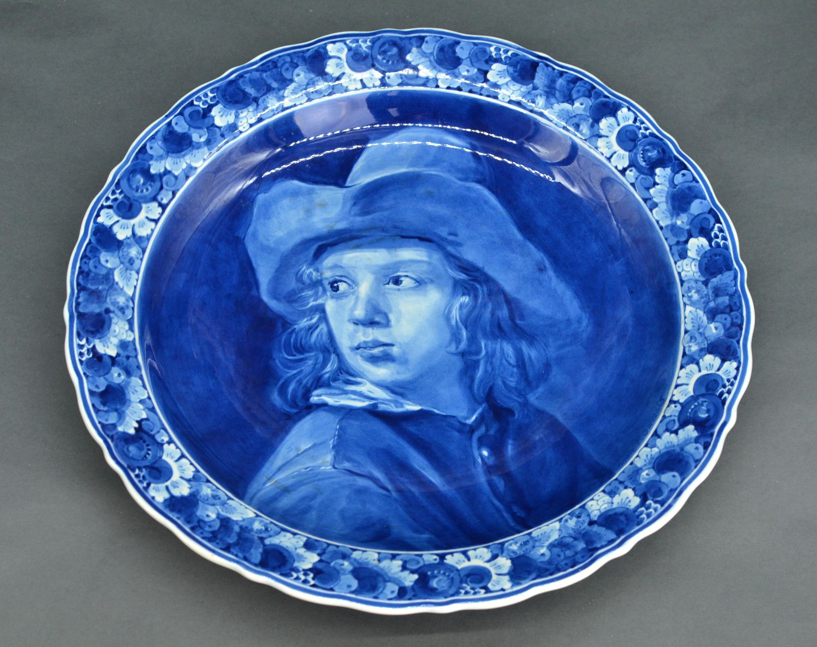 Porcelain Wall Plate After Michael Sweerts' Portrait Of A Young Boy With A Hat 1950's