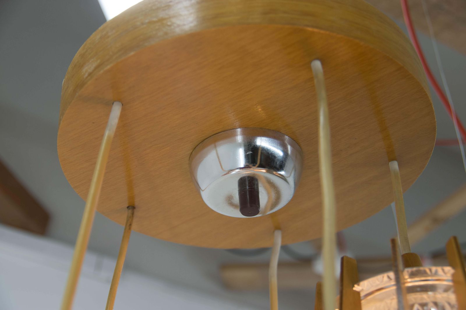 1970s Czechoslovakian Chandelier & Wall Lamp By Dřevo Humpolec photo buy