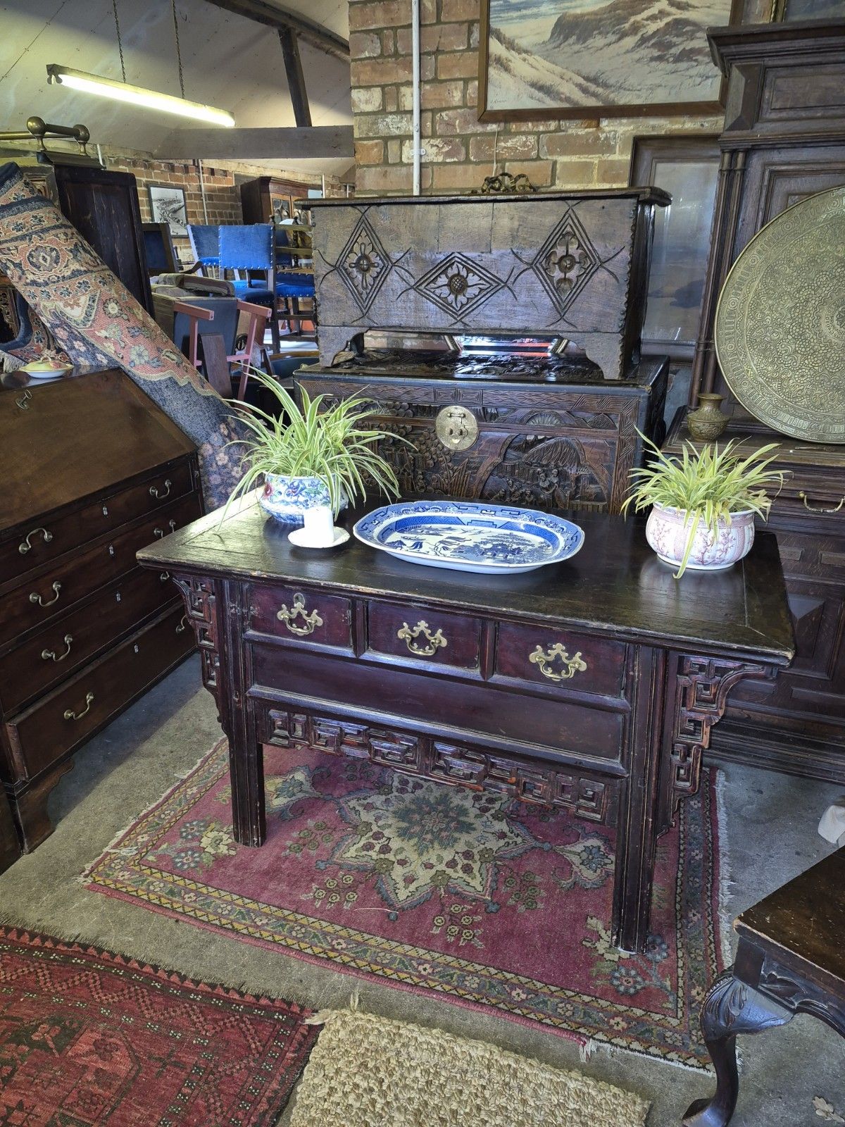 An Incredible Early 19th Century Provincial Chinese Hardwood Altar Console Table photo 445.0