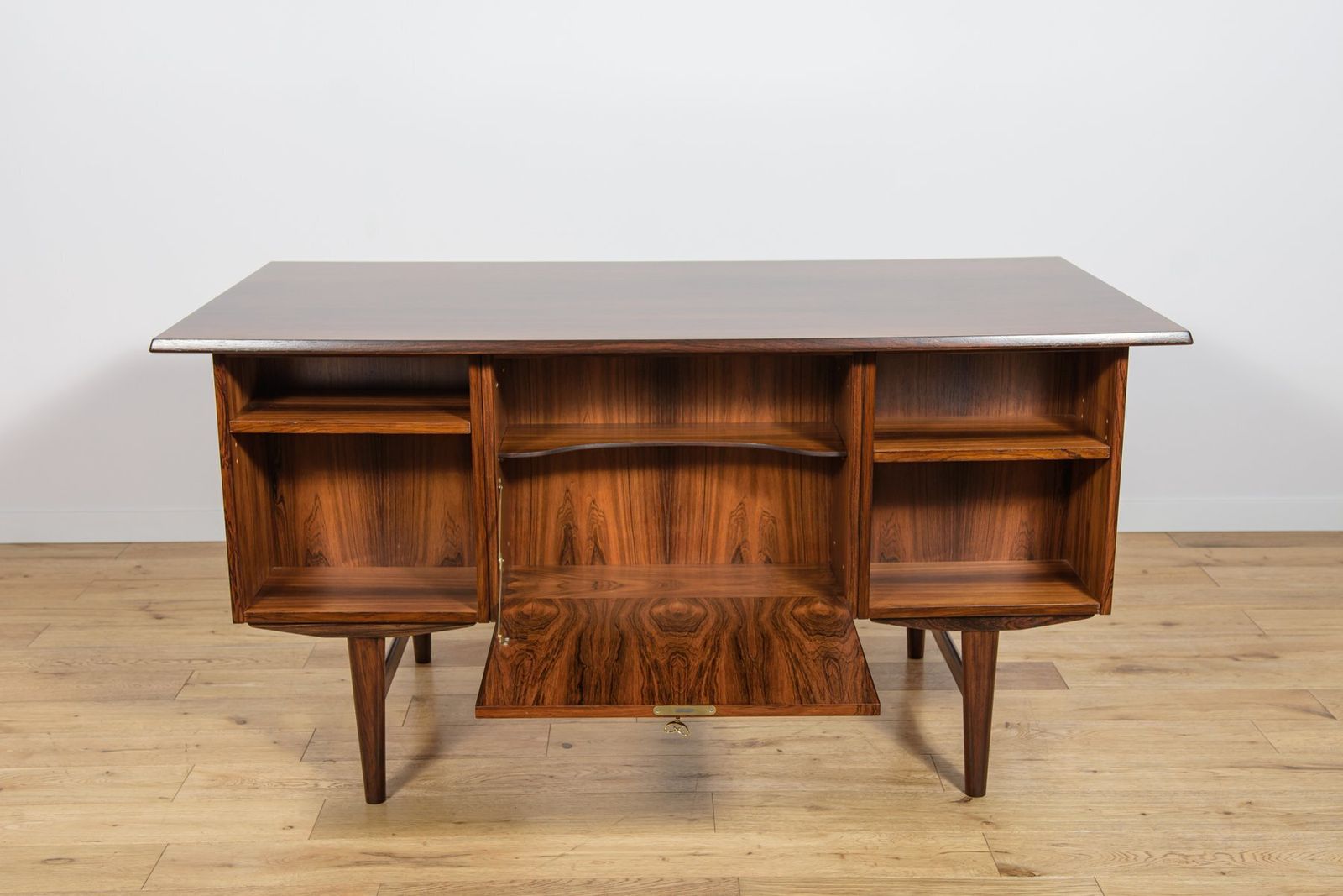 photo furniture Mid Century Modern Freestanding Rosewood Desk, Denmark, 1960s
