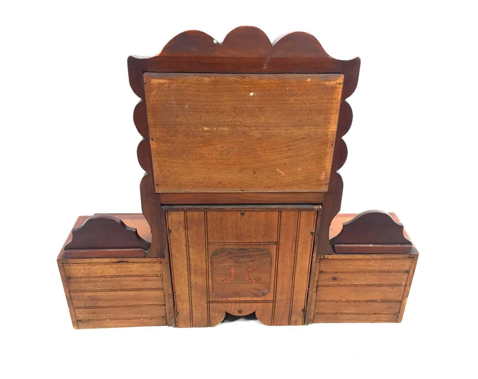 Furniture Antique Apprentice Furniture Tabletop Cabinet Drawers & Mirror Jewellery Box photo
