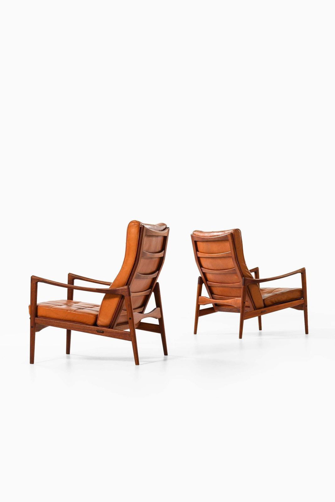 Set Of 2 Easy Chairs Leather And Teak By Ib Kofod Larsen, 1960s photo furniture