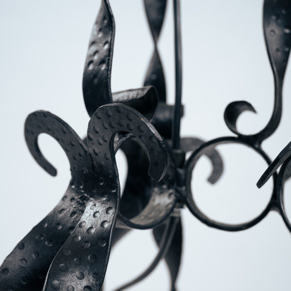 1438.0 Art Deco Floor Lamp In Wrought Iron And Glass photo