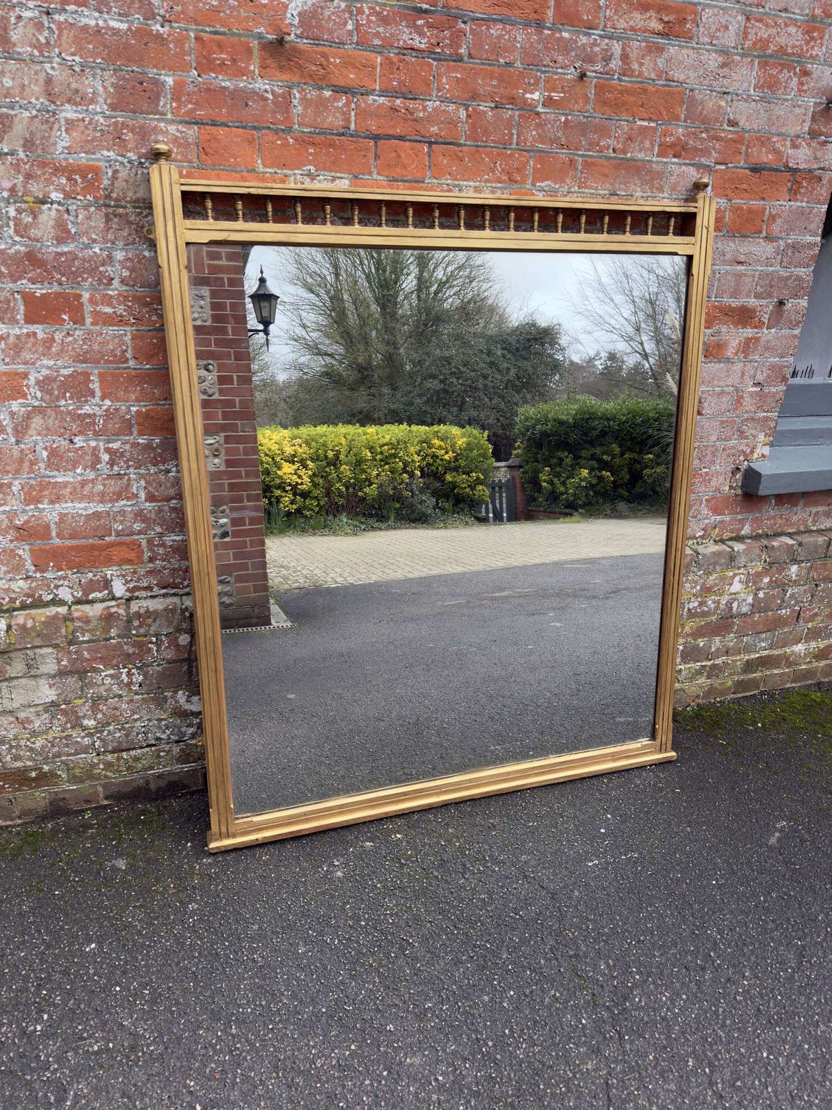 A Wonderful Large Antique English 19th C Gilt Overmantle Mirror.