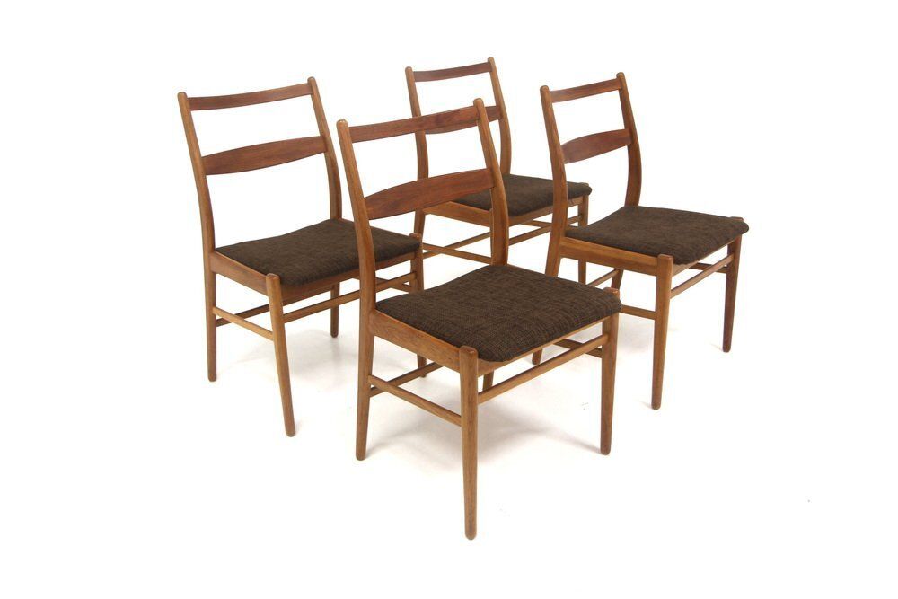 Scandinavian Teak And Oak Chairs, Sweden, 1960s, Set Of 4 photo Furniture