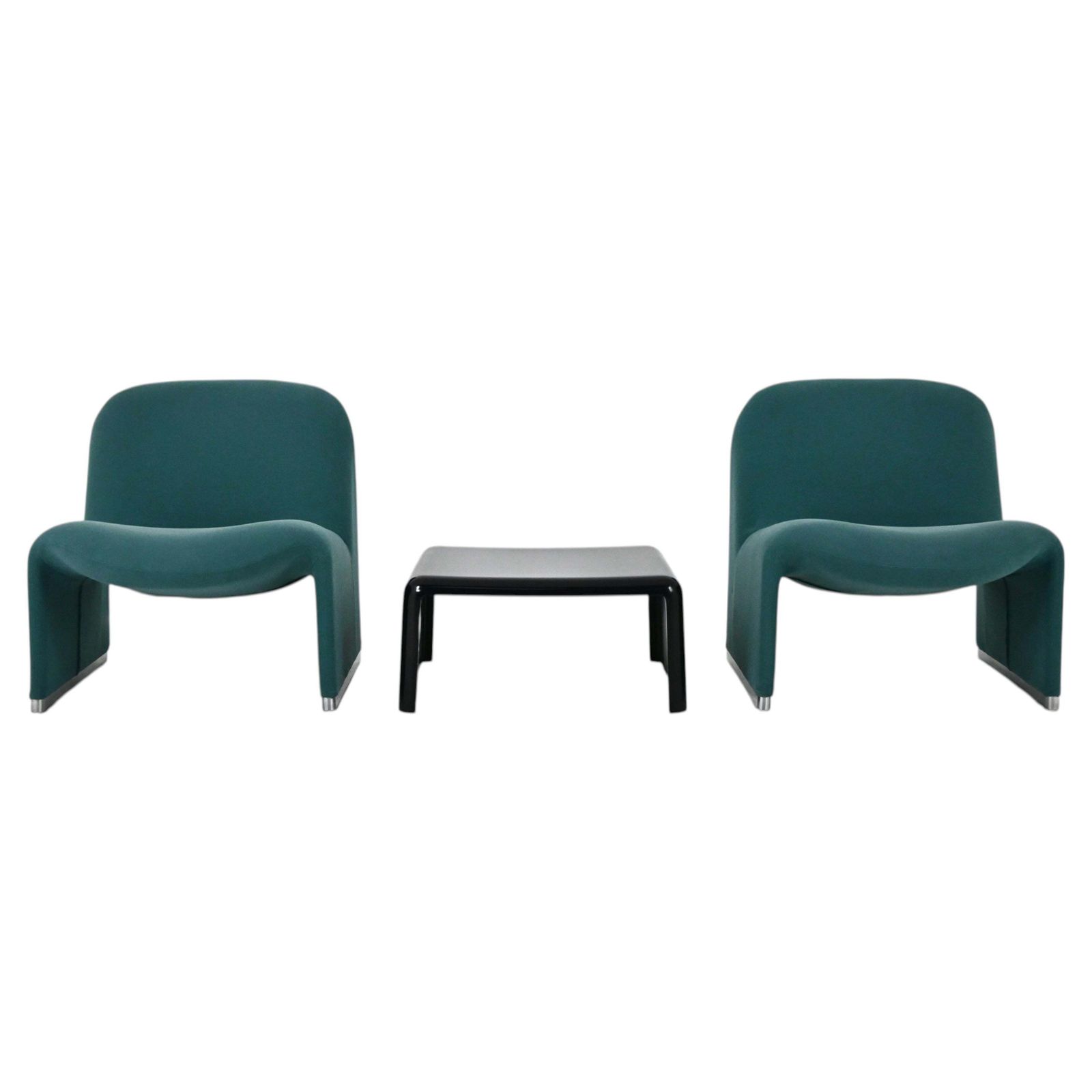 Alky Chairs + Table By Giancarlo Piretti For Anonima Castelli, 1970s, Set Of 3