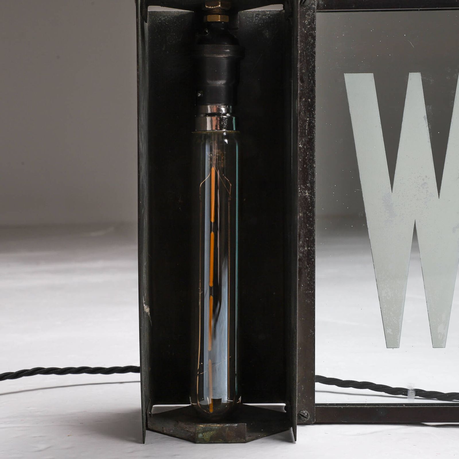 Home Decor Antique ‘Way Out’ Gas Light Sign photo