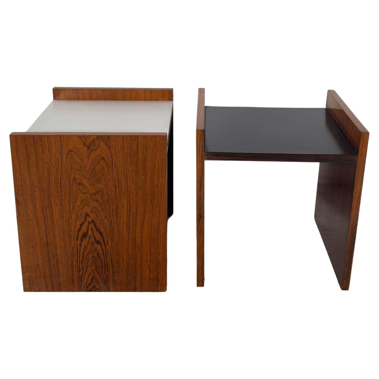 photo for sale Alfred Hendrickx Set Of Two Night Of Side Tables With Black And White Top