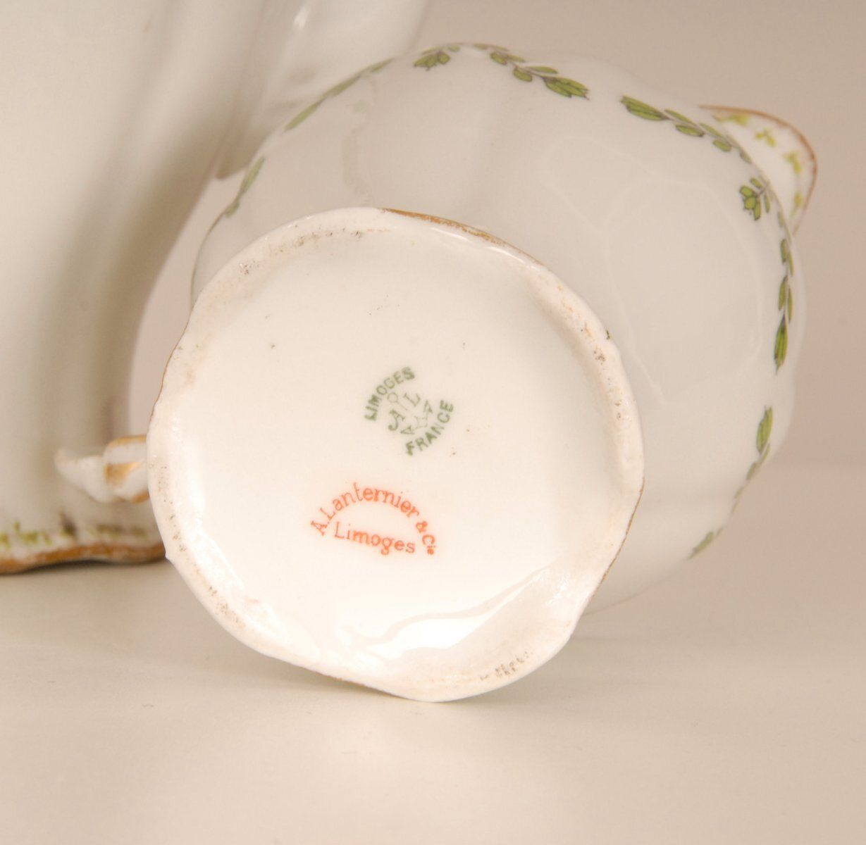 Art Nouveau French Limoges Porcelain Tea Set From A. Lanternier, 1890s, Set Of 15 photo vinterior