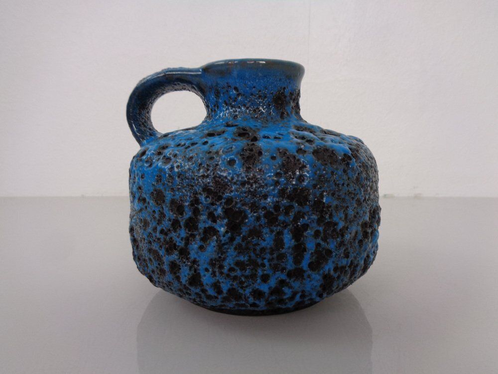Turquoise Lava Ceramic Vase From Gräflich Ortenburg, Germany, 1960s
