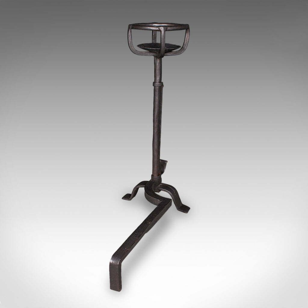 photo furniture Antique Fireplace Set English Cast Iron Fire Basket Mulling Andiron Georgian