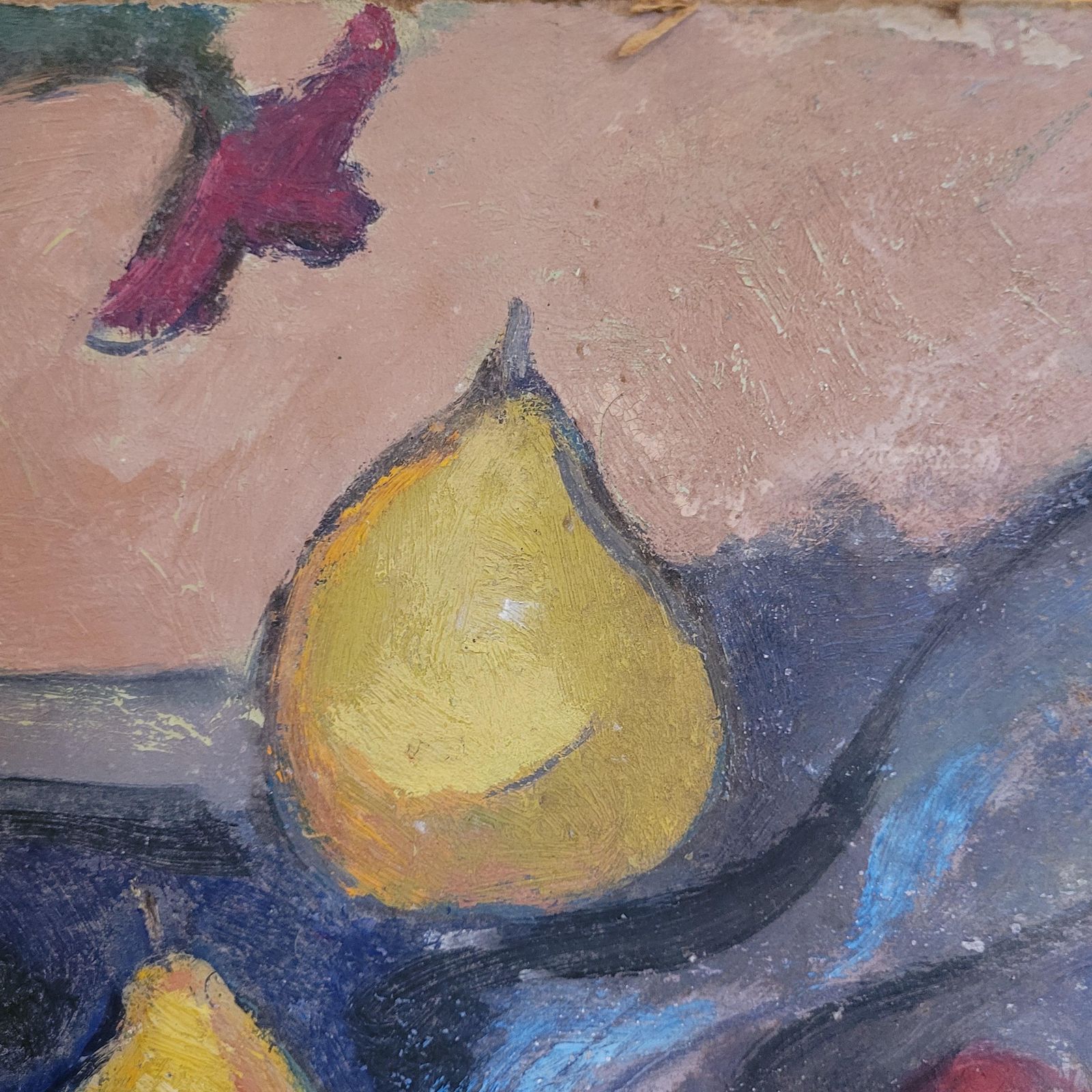 Post Impressionist Oil On Board. Tablescape Still Life. School Of Cezanne. 1950s, By Jean Perret photo buy