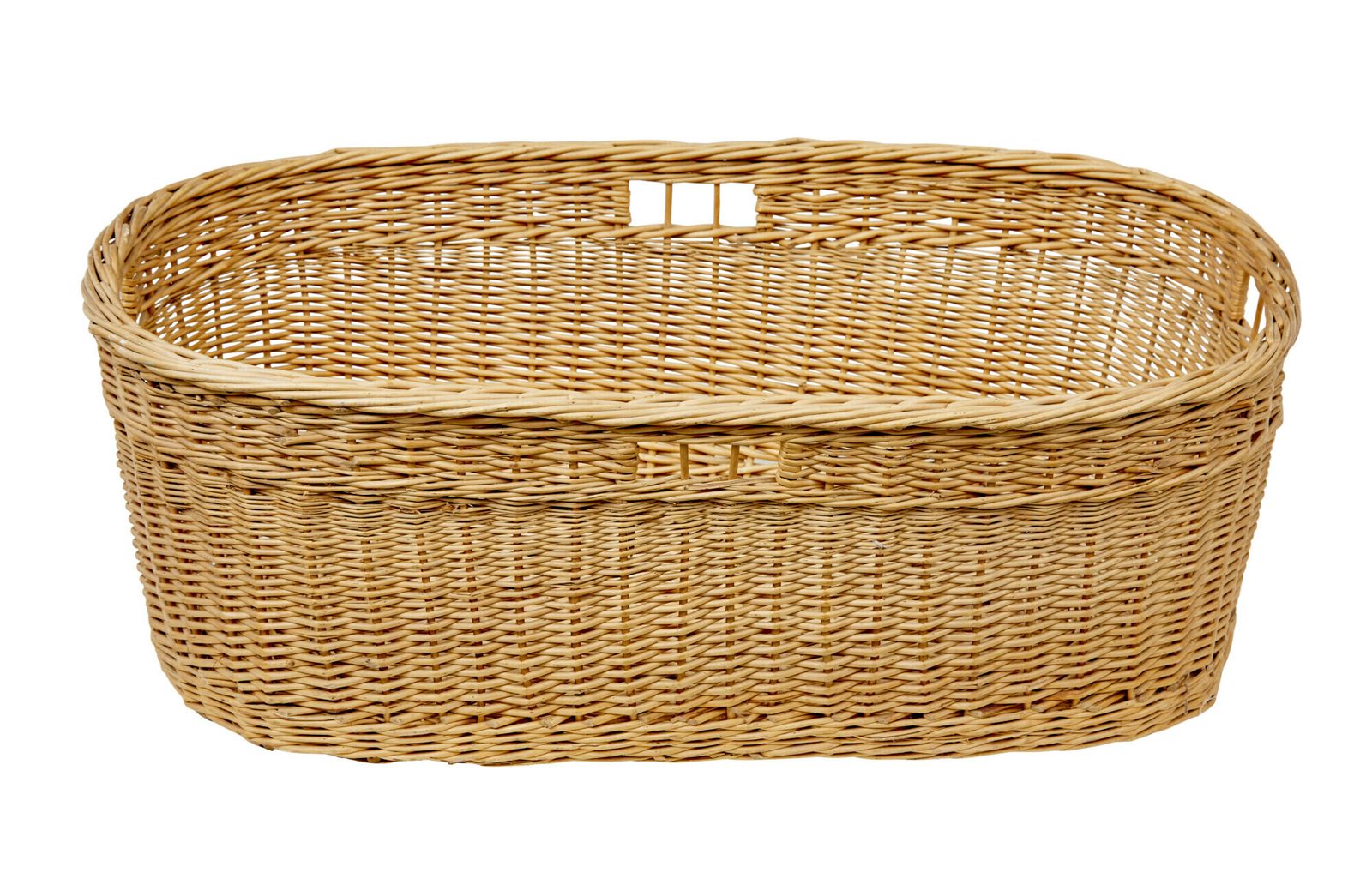 Swedish 20th Century Hand Woven Linen Basket photo Home Decor