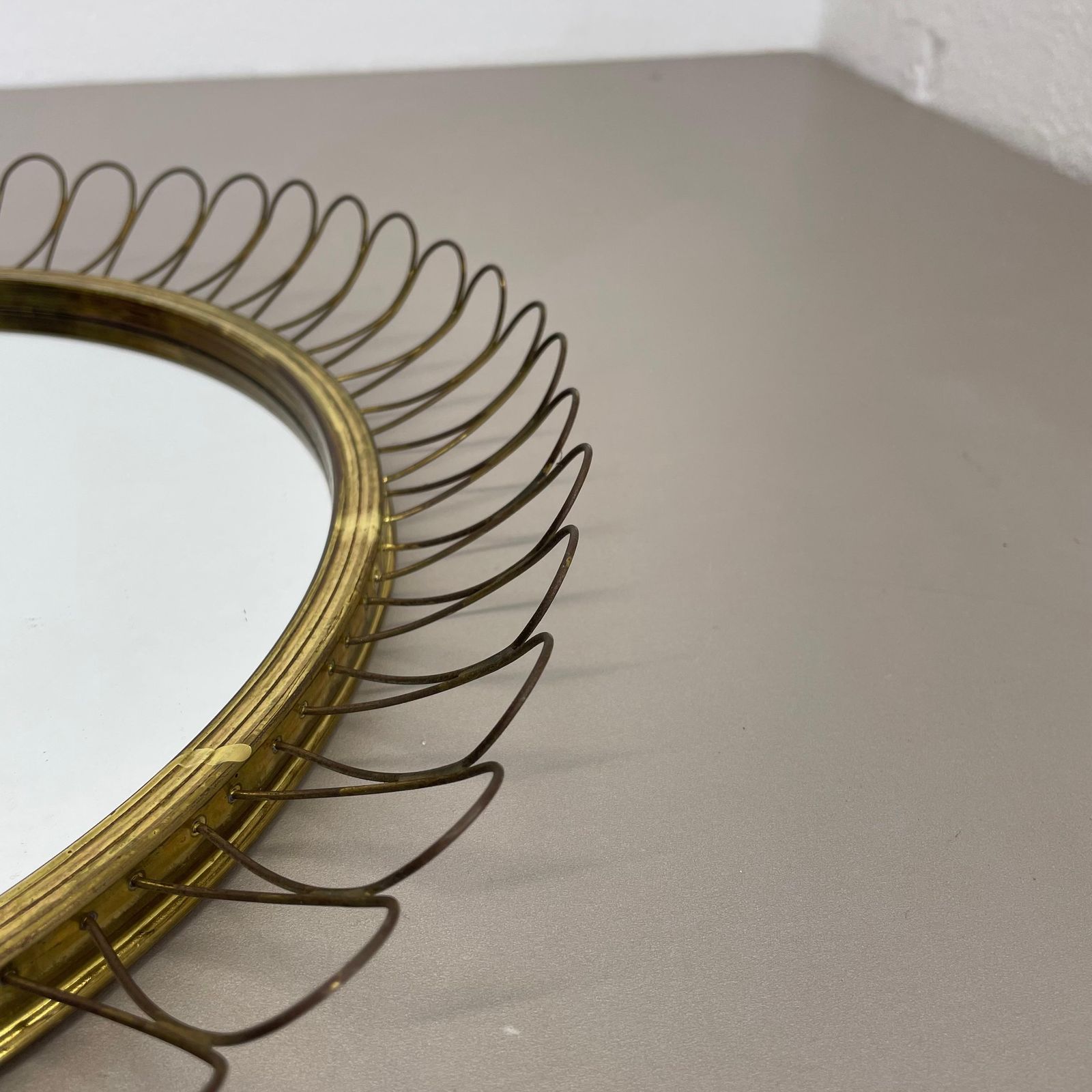 photo furniture Brass Metal Round Mirror By Josef Frank For Svenskt Tenn Attrib., Sweden, 1960s