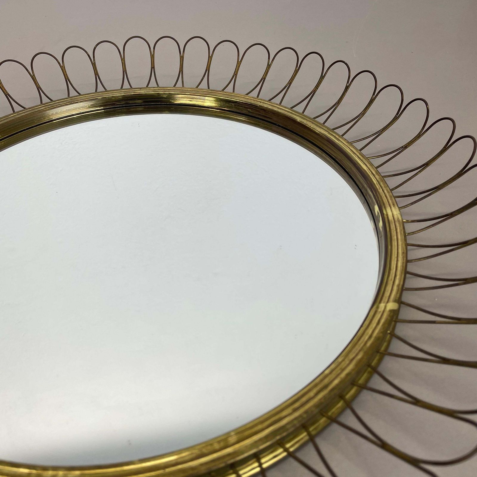 photo buy Brass Metal Round Mirror By Josef Frank For Svenskt Tenn Attrib., Sweden, 1960s