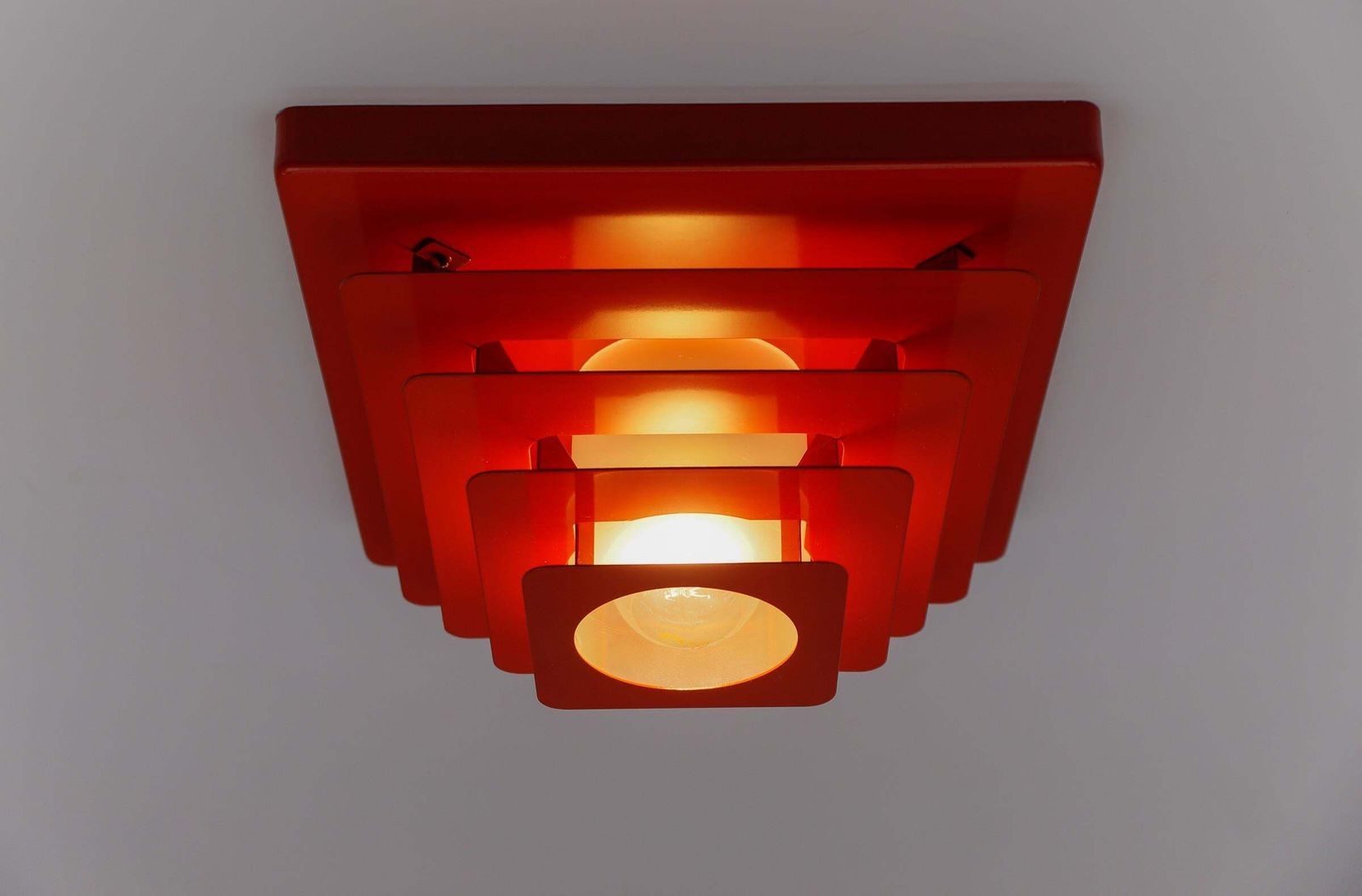 Stunning Space Age Lamp In Pyramid Shape Made Of Metal And Glass, 1960s photo buy