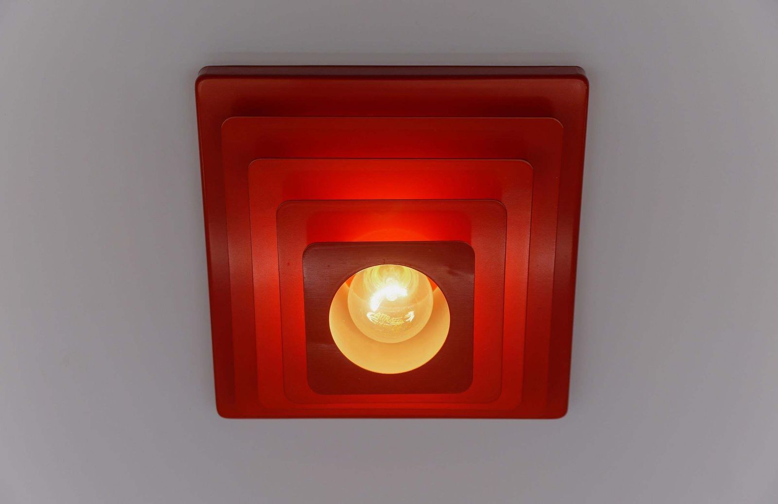 Lighting Stunning Space Age Lamp In Pyramid Shape Made Of Metal And Glass, 1960s photo