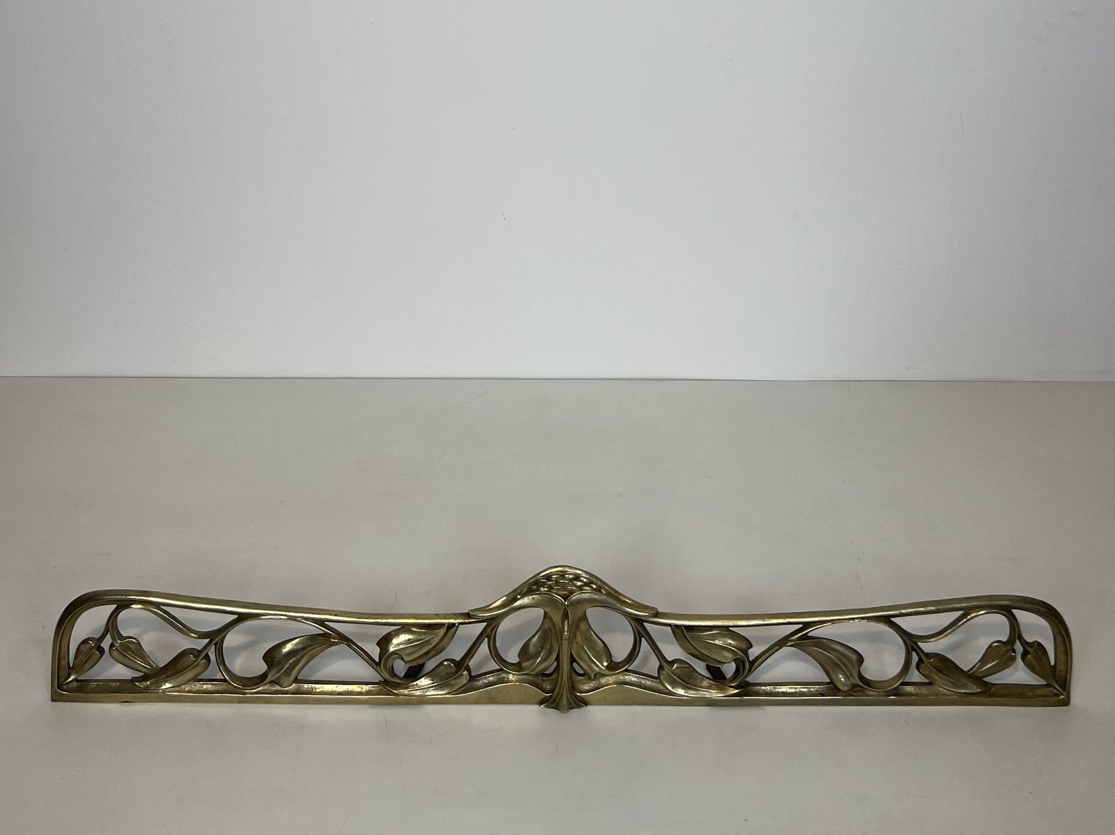photo furniture Pair Of Art Nouveau Bronze Andirons Decorated With Flowers And Foliage