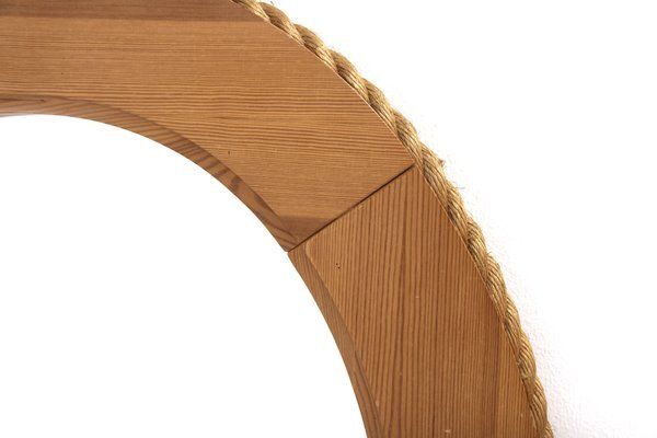 Scandinavian Mirror In Pine And Rope, Sweden, 1960s photo furniture