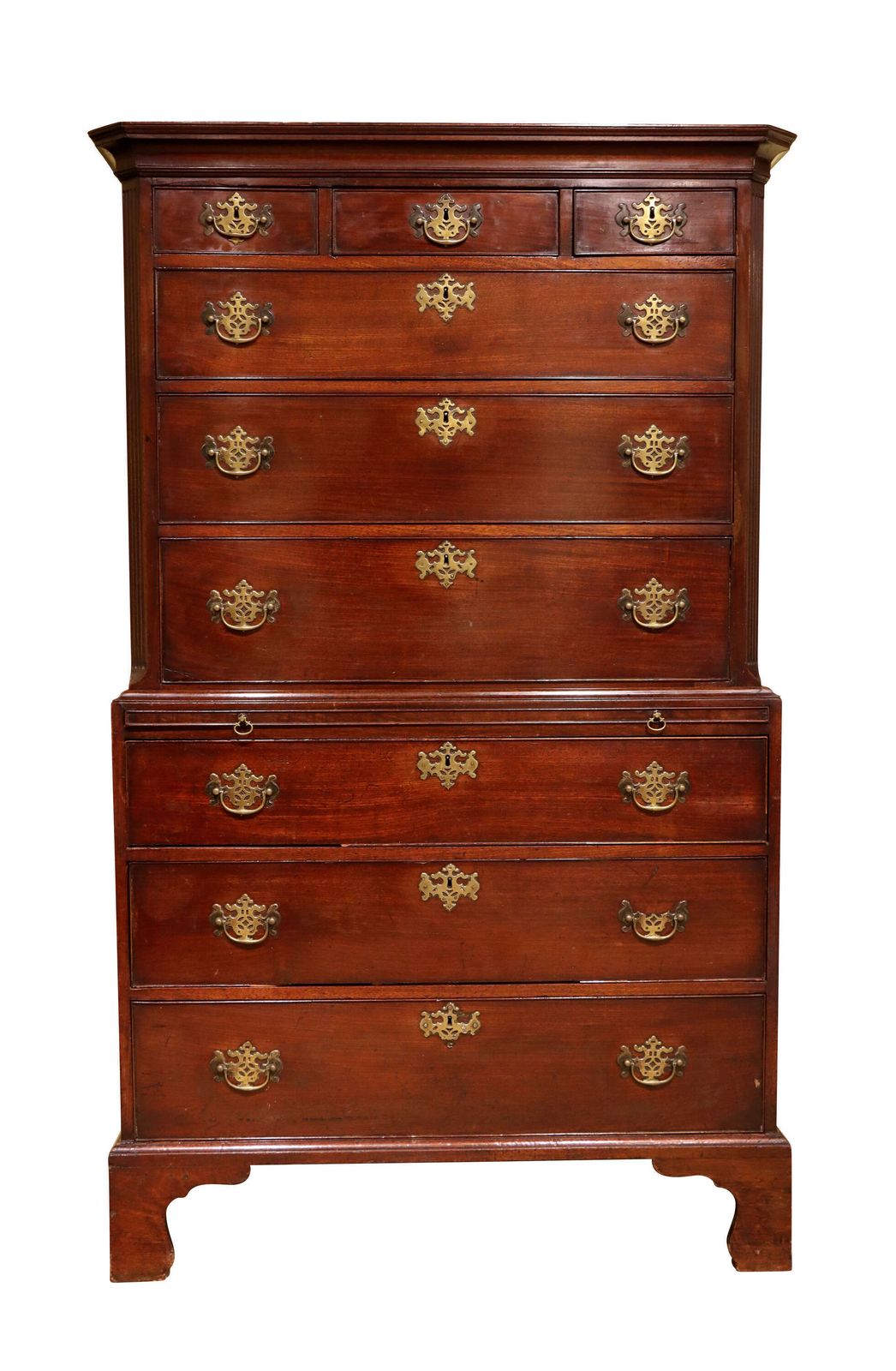George III Mahogany Chest On Chest With Original Pierced Brasses Circa 1770