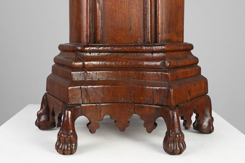 photo for sale 19th Century Neo Gothic Oak Umbrella Stand With Sculptural Carving, France