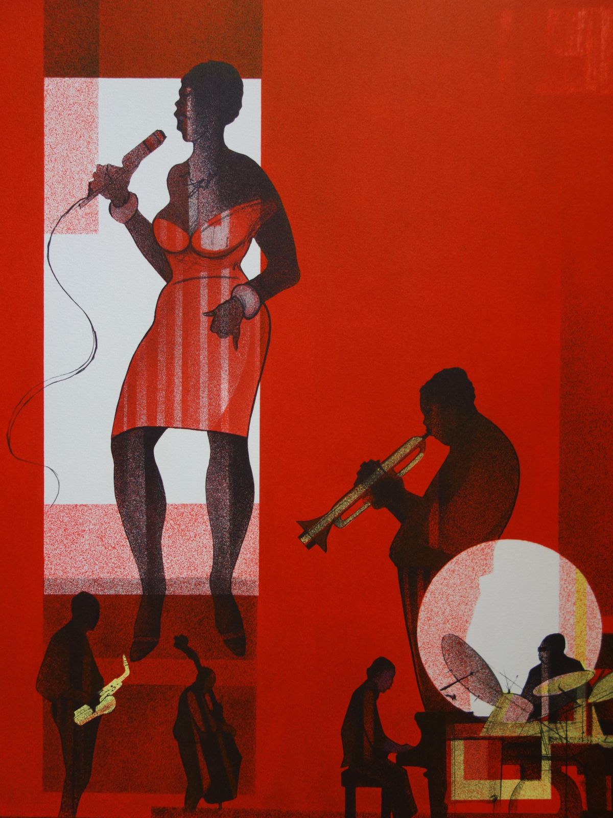 Sacha Chimkevitch Jazz : Hot Swing   Original Handsigned Lithograph photo for sale