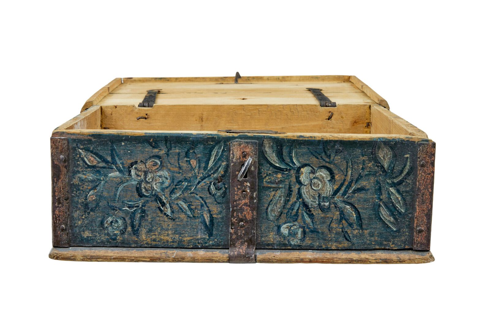 19th Century Hand Painted Rustic Swedish Box photo vintage