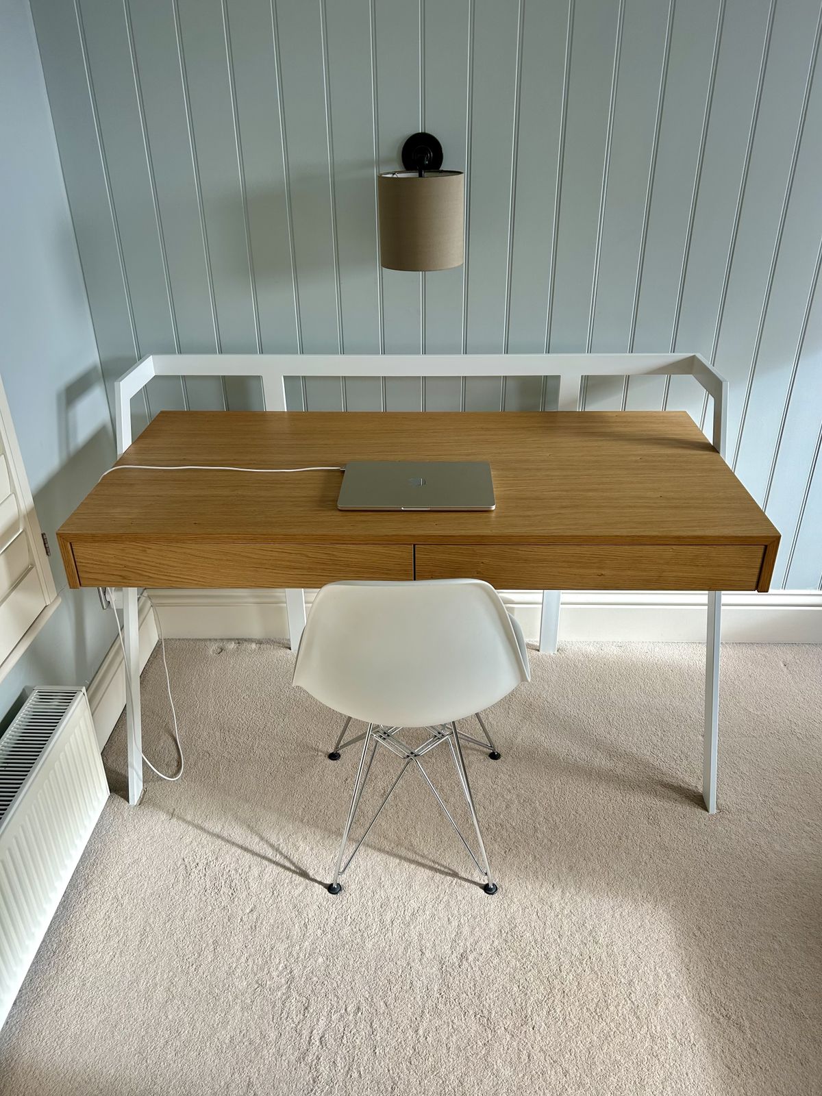 Bontempi Zac Desk Oak And White Painted Metal Contemporary photo furniture