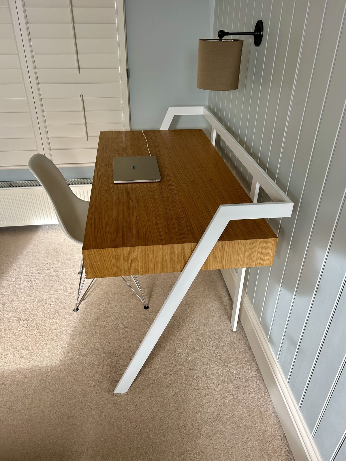 Bontempi Zac Desk Oak And White Painted Metal Contemporary photo 700.0
