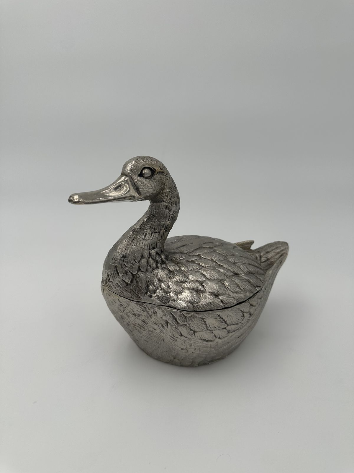 Set Of Two Ice Buckets Depicting A Duck In Silver Plated Metal By Mauro Manetti photo vinterior