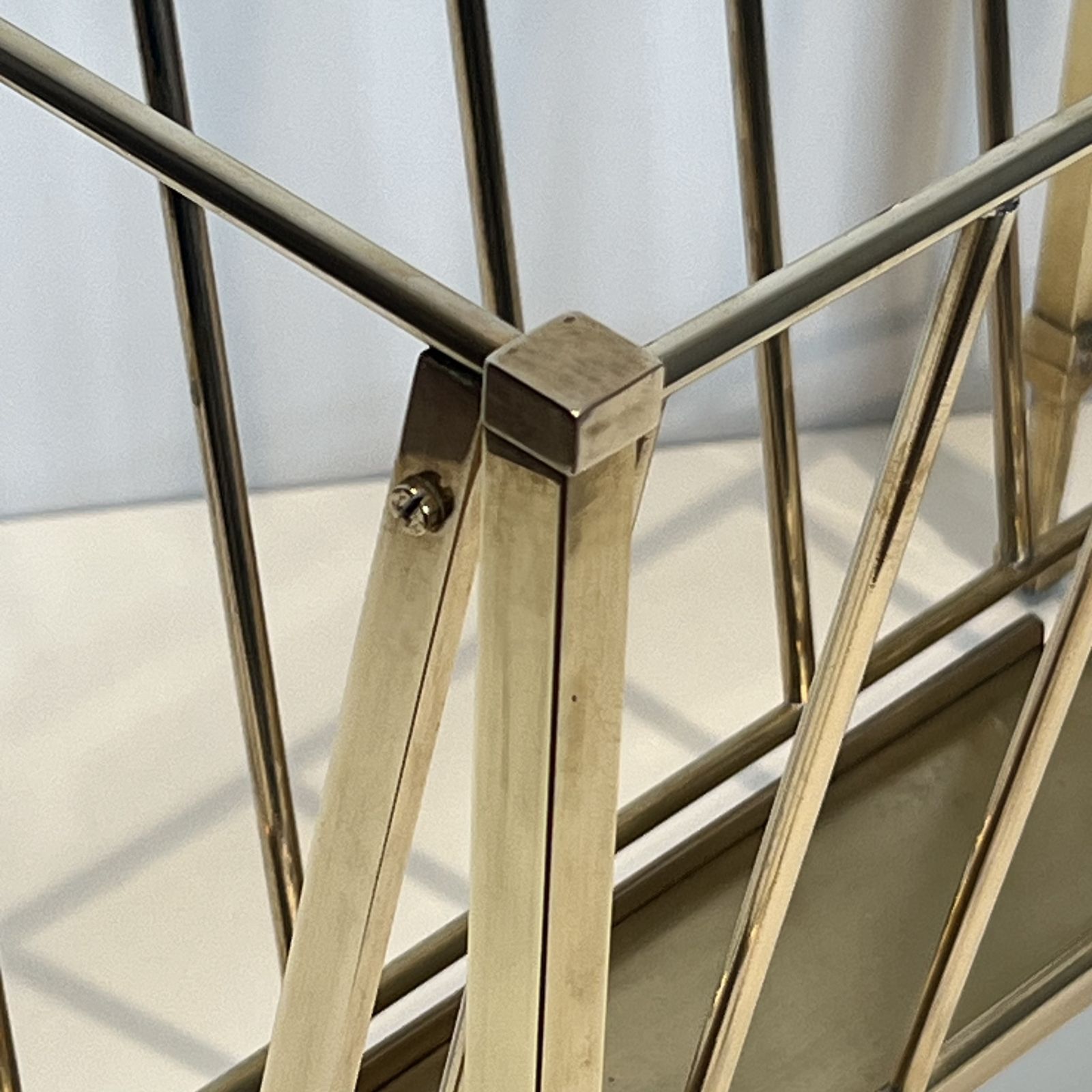 Neoclassical Style Brass Magazine Rack Attributed To The Ramsay Company photo buy