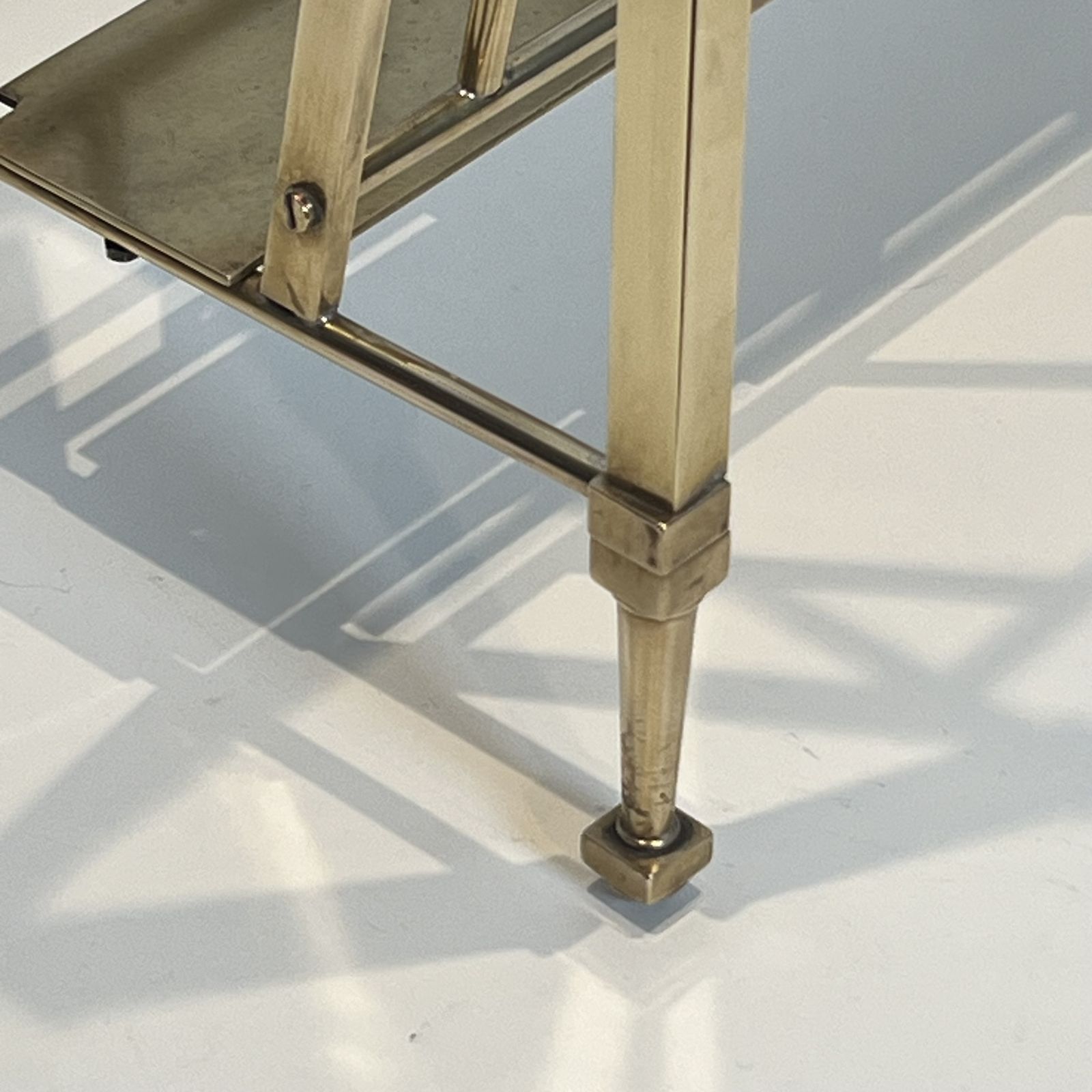 Home Decor Neoclassical Style Brass Magazine Rack Attributed To The Ramsay Company photo