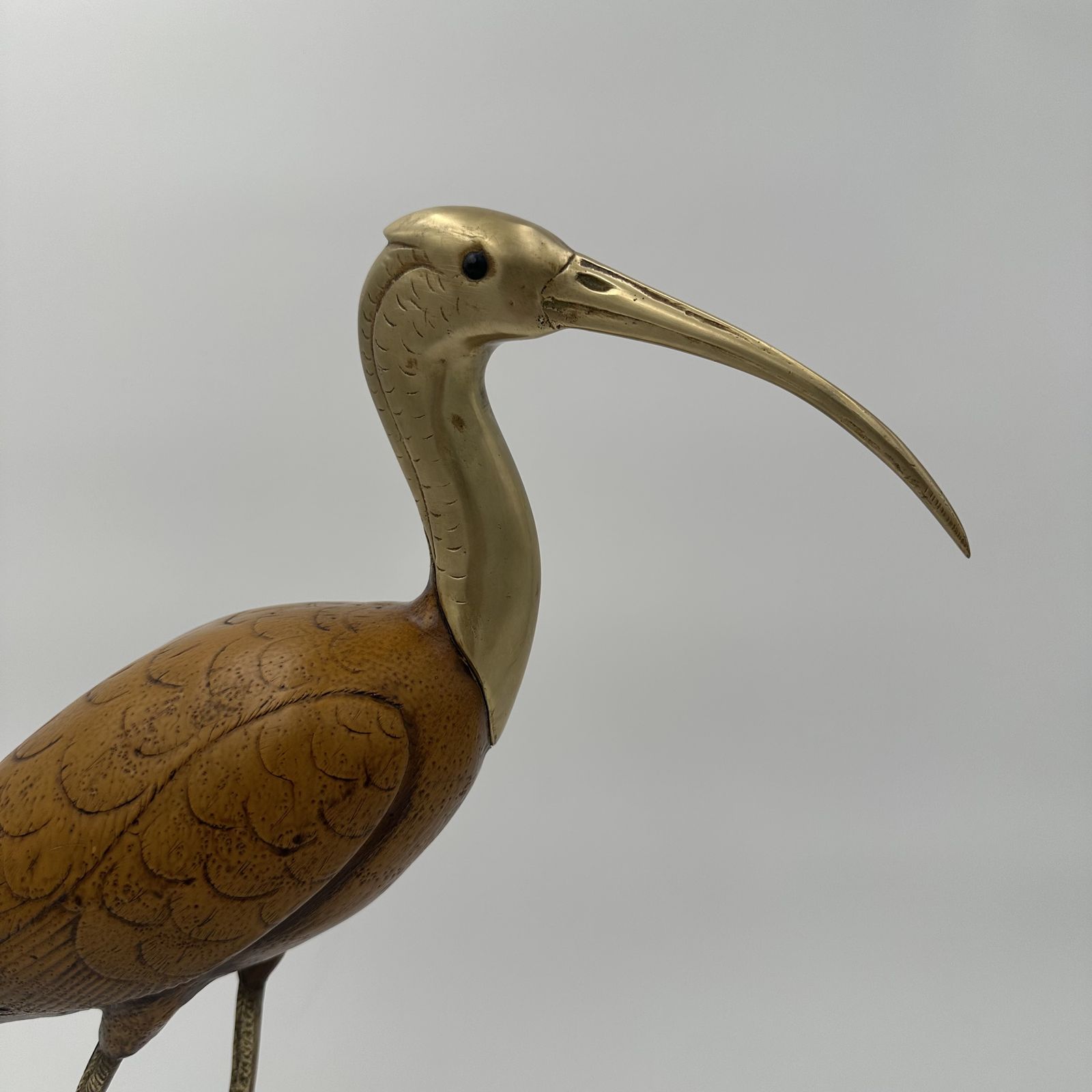 Pair Of Birds In Wood And Chiseled Brass photo 1950.0