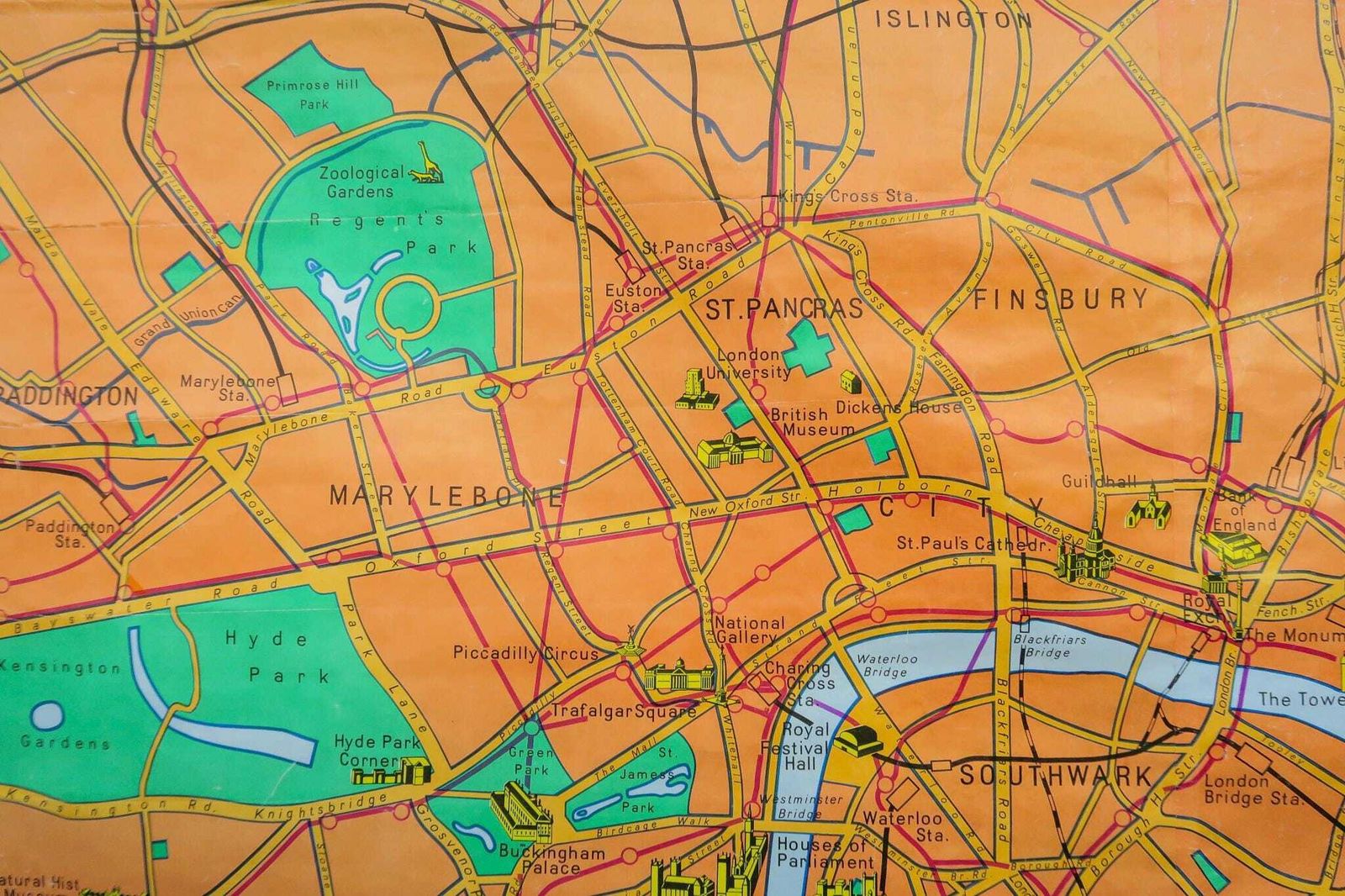 Original Huge Vintage German Educational School Wall Chart London Map Geography City Hanging Beautiful Rare Haack photo furniture