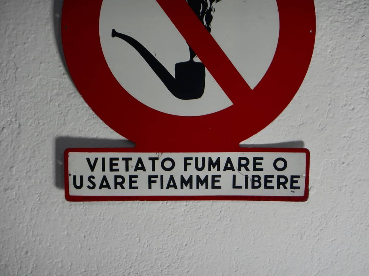 Sign Prohibiting The Use Of Open Flames, 1950 photo vinterior