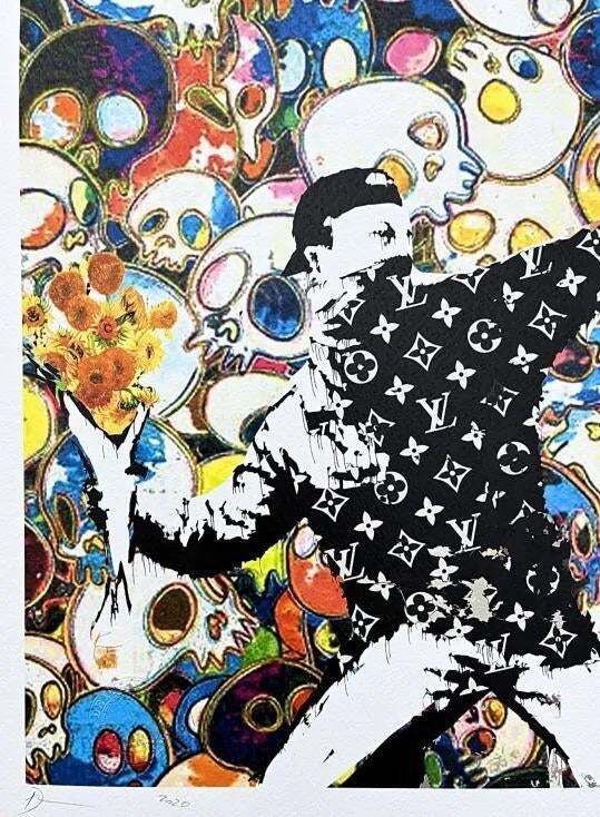 Death Nyc   Banksy Flower Thrower And Louis Vuitton   Limited Edition With Certificate photo for sale